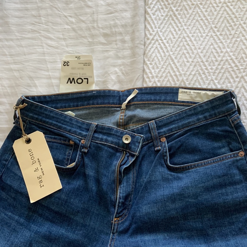 rag & bone New York Dre Low-Rise Slim Boyfriend Jeans - Picture 2 of 7